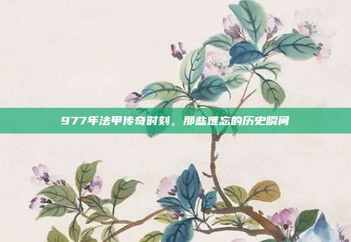 977年法甲传奇时刻，那些难忘的历史瞬间